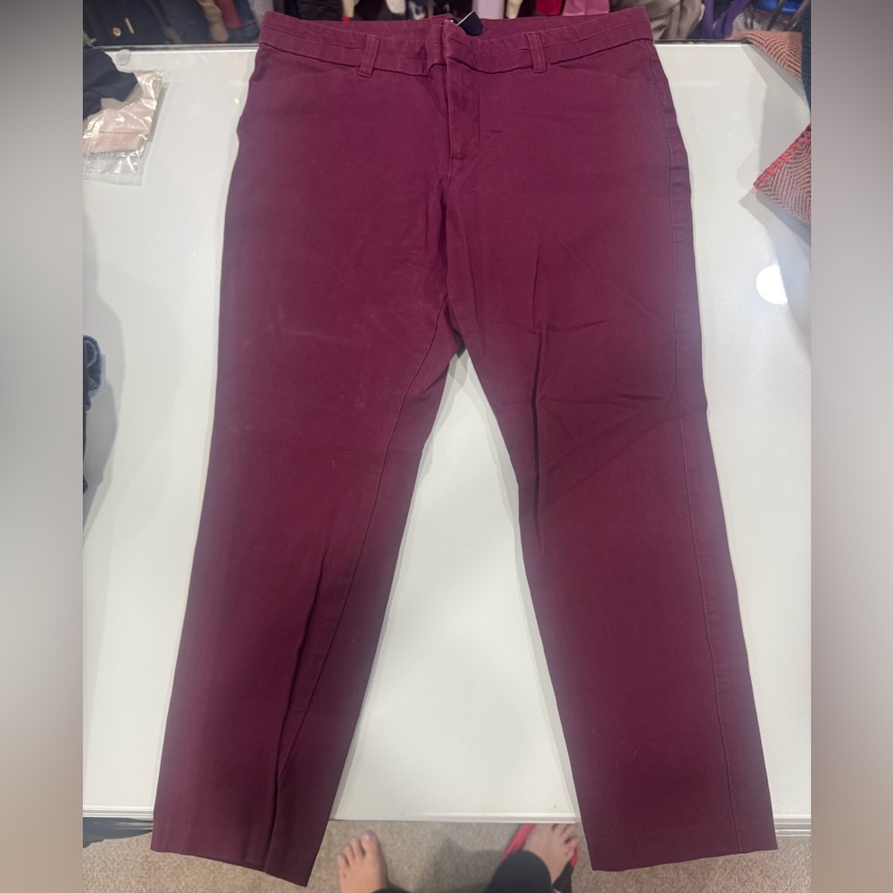 GAP Slim City Crop Pants in Rich Plum
